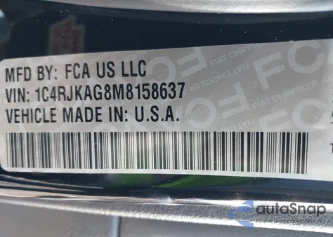 2021 Jeep Grand Cherokee L Altitude 4X4 from USA, damaged, VIN 1C4RJKAG8M8158637